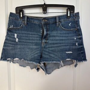 Aerie Blue Distressed Jean Shorts